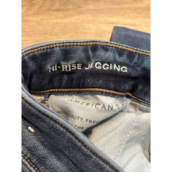 Women's American Eagle Jeans SZ 4 Hi-Rise Jegging Stretch Distressed Denim - Picture 10 of 13